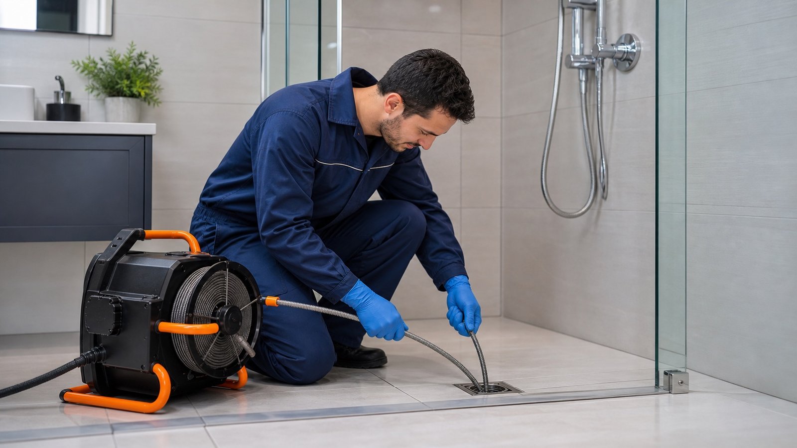 Banyo gideri açma ve yer süzgeci temizliği için profesyonel placeholder görseli